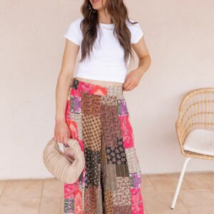 Taupe Pink Multi Pocketed Flare Pants
